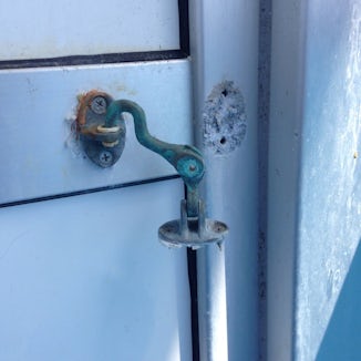 Broken balcony lock.