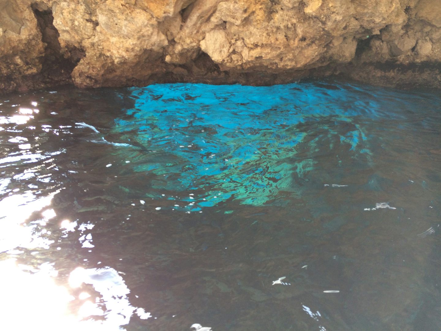 the Blue Eye in a Corfu cave, Greece in August on the Vista