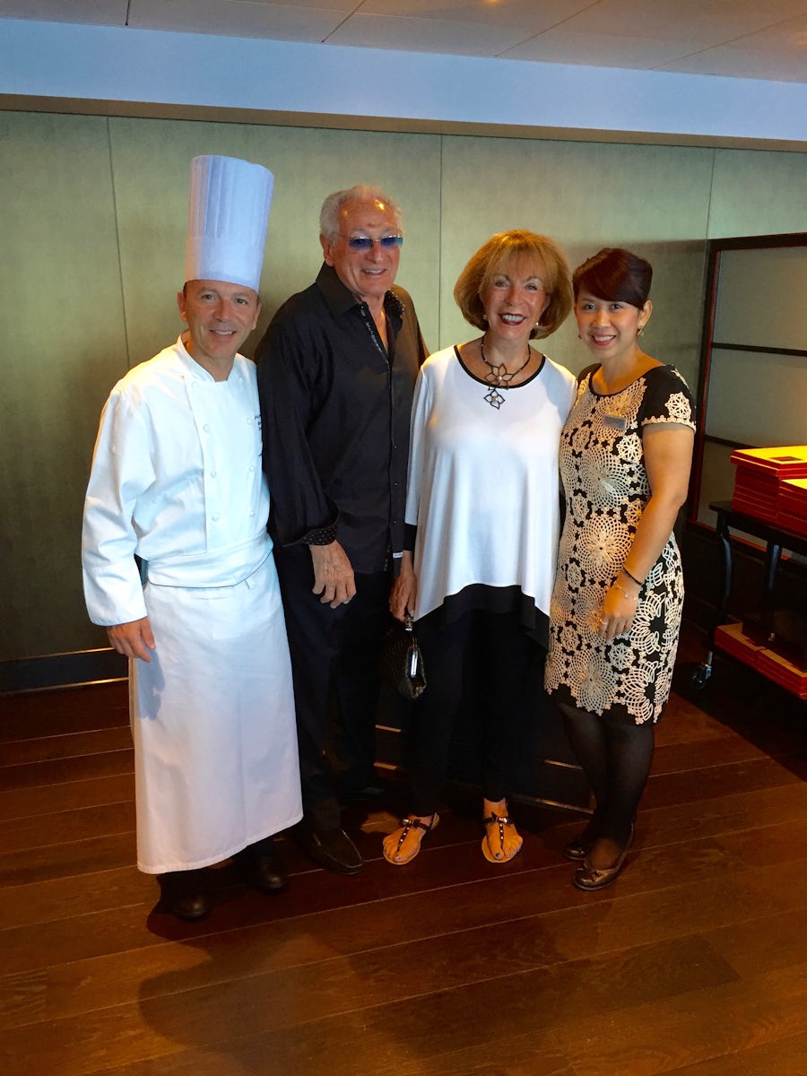 Head Chef Mario, Red Ginger Maitre'D Warunee my wife and I in Red Ginge