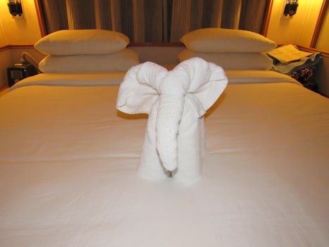 This is one of the two towel animals that was placed on our bed.