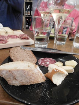 Sampling local foods during the Taste of Alsace Tour, Strasbourg, France.