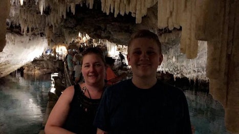 My son and I in the Crystal Caves