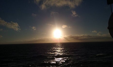 The sunset at sea