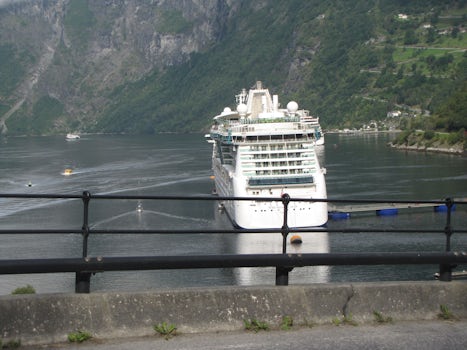 Ship at port in Geiranager Norway.