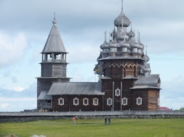 The wooden onion dome church on Kizhi Island