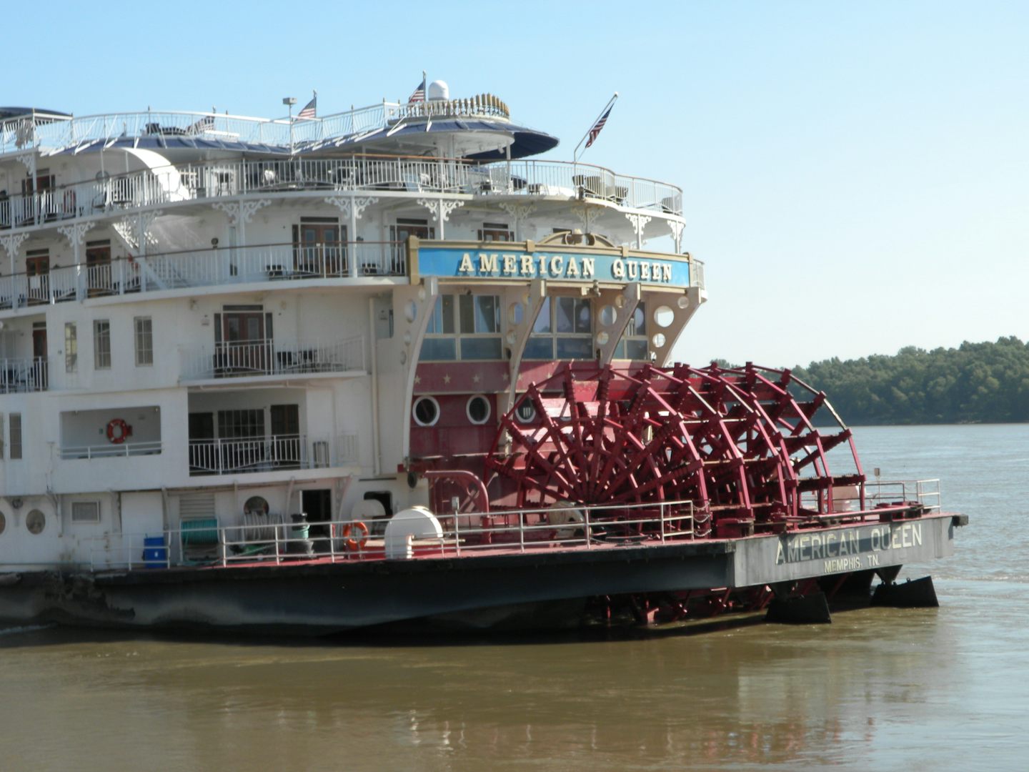 Paddle wheel view while docked in Cape Girardeau, MO
