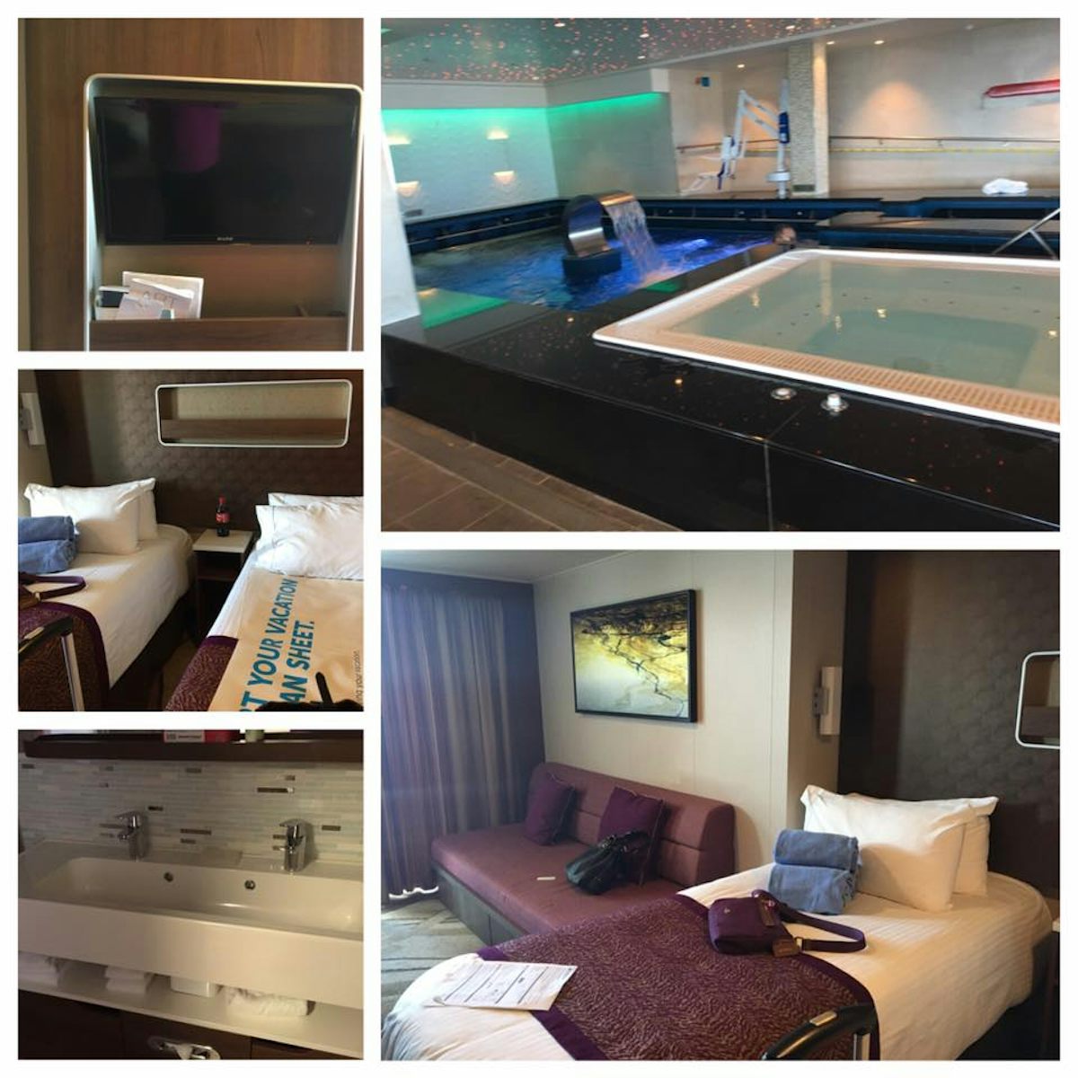 This is a collage of the Min-Suite and the Spa (whirlpool)
