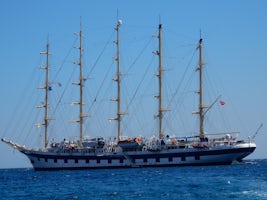 anchored of Santorini