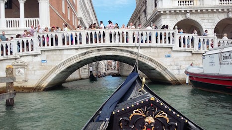 on the gondola in venice