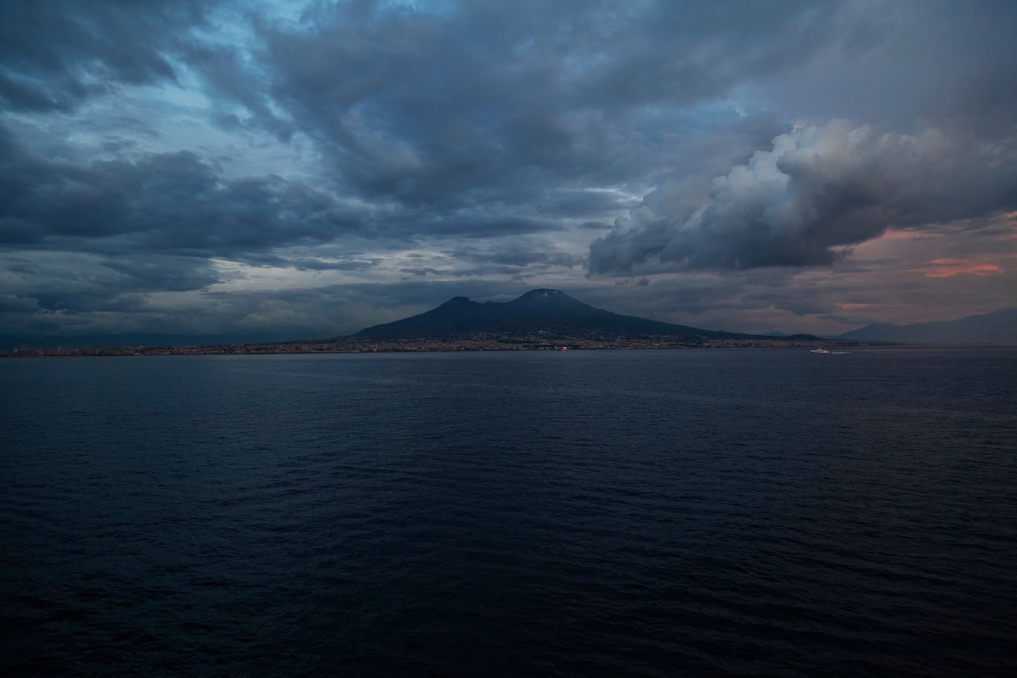 Vesuvius as seen from ship leaving Naples in the evening.