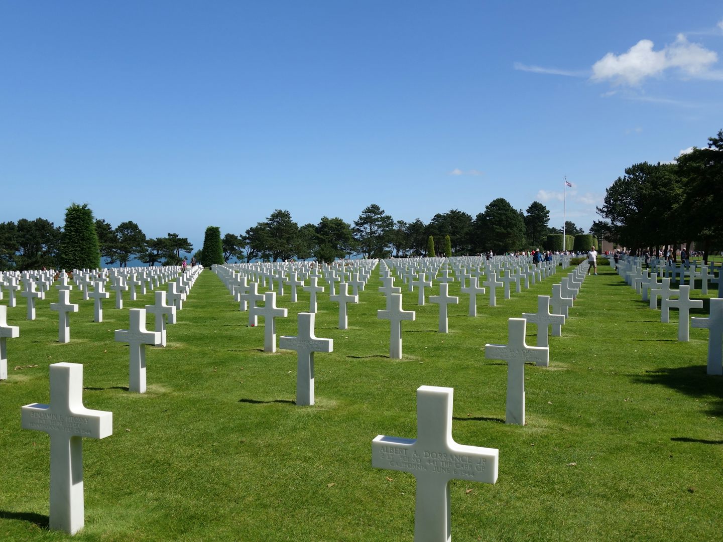 Picture from the American Cemetery above Omaha Beach