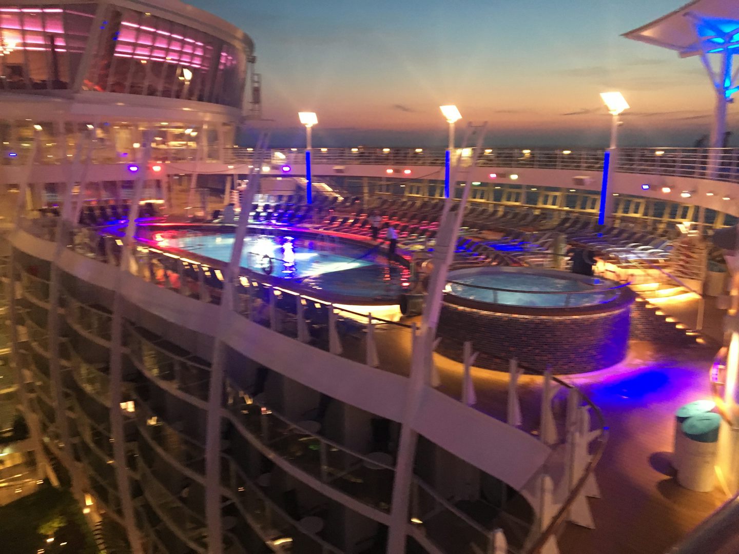 Night view of too deck