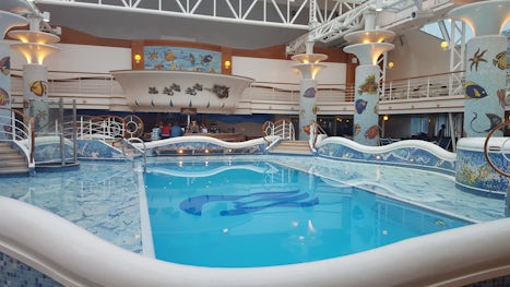 The indoor pool on the ship