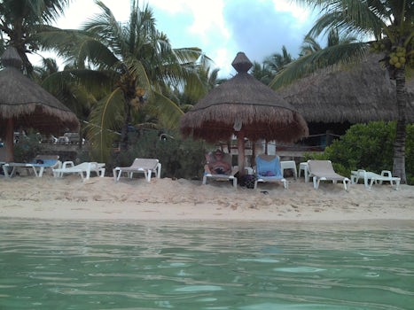 Nachi Cocum in Cozumel - hubby on the beach!