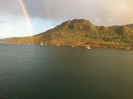 Rainbow when Pride of America was sailing from Kaui