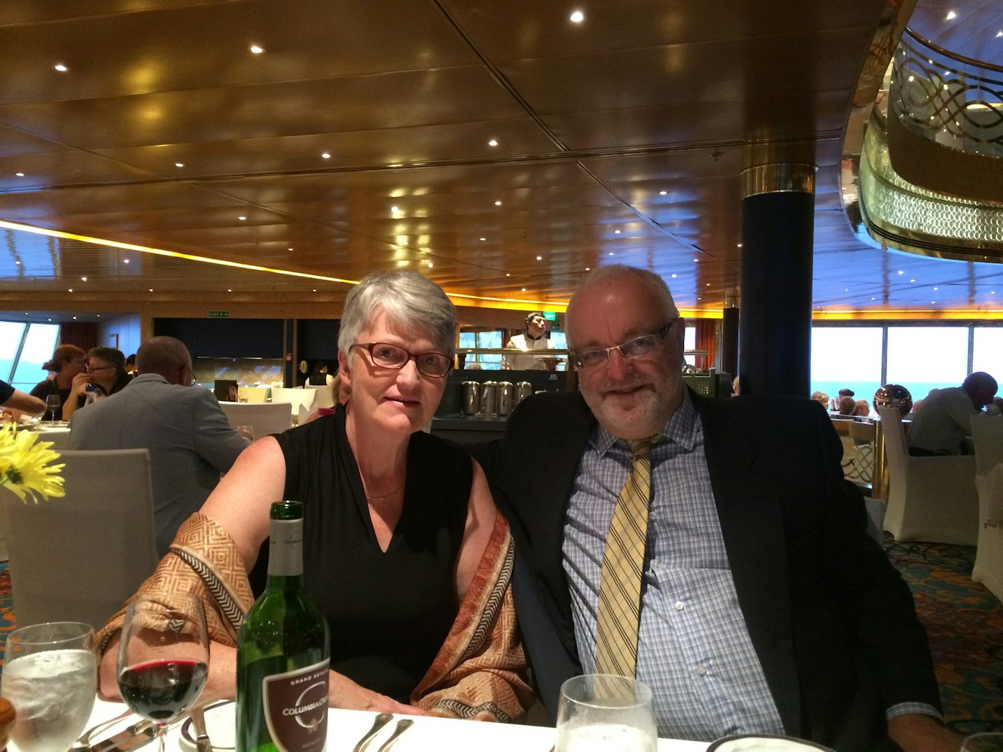 Gala diner in the 'Rotterdam' dining hall on board the MS Volendam