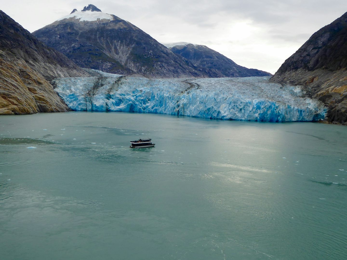 Dawes Glacier, a small boat went right up close (not from our ship)