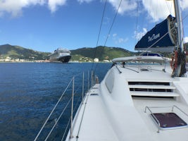 Sailing aboard the Day Dream in Tortola.  A full day of sailing and snorkel