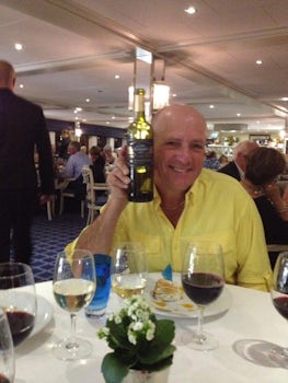 Jonathan enjoyed the red wine they served the last night of the cruise