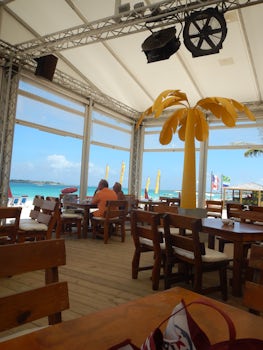Gorgeous restaurant near LaPlaya Water Sports on Orient Beach.  Lunch was a