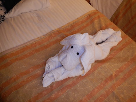 One of the many towel critters left to surprise us.