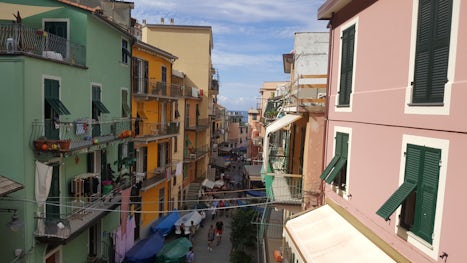 View of a town in Cinque Terre.