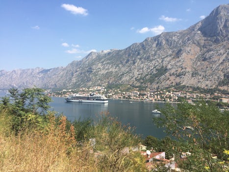 Celebrity constellation anchored in  Kotor.