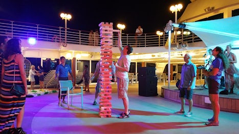 Giant Jenga.  One of the Activities.  Done with LIVE Craze Band Music.