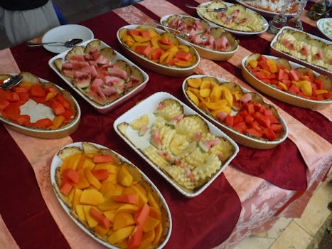 A small portion of the HUGH spread of food during lunch in Santiago