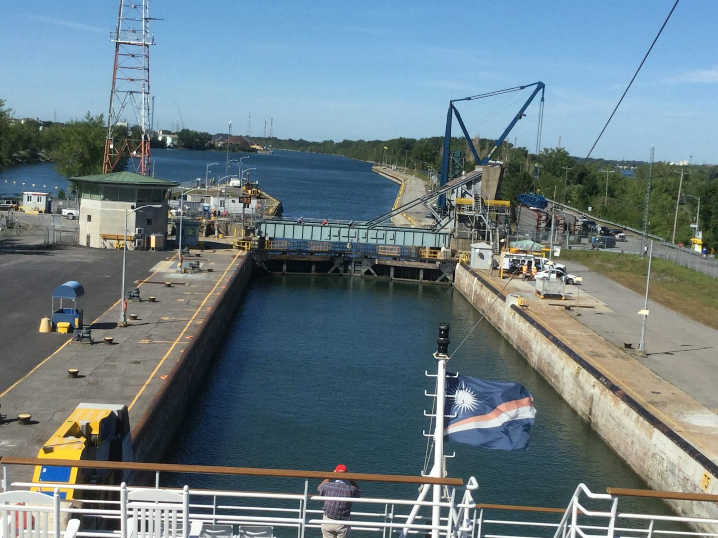 Entering a lock the on St Lawrence Seaway