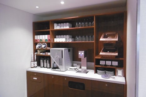 This one of 2 coffee stations.  There is a machine that dispenses coffee, l