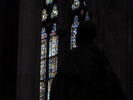 Window in one of many cathedral visited.