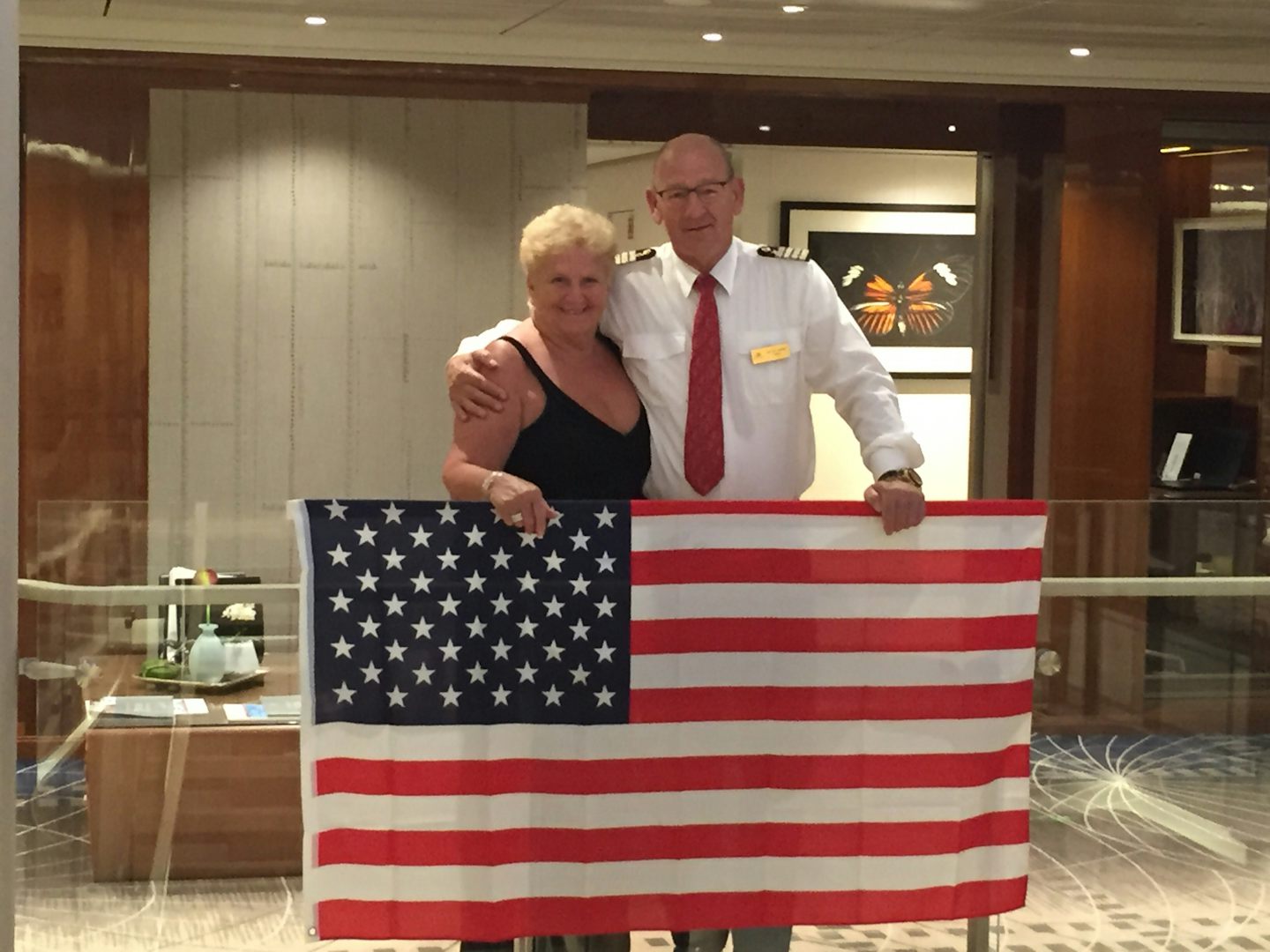 A 4rh of July celebration. Shirley with the Captain.
