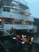 Kayaking off the back of the Alaskan Dream