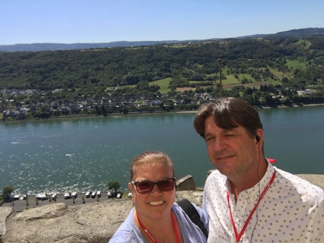 Selfie at Marksburg castle over looking the Rhine river