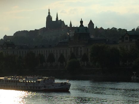 The Prague Intercontinental Hotel overlooked this gorgeous view of the castle and river. Wonderful location!