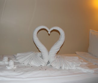 Bed decoration on the evening of our wedding anniversary