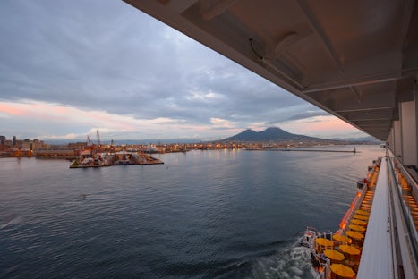 Leaving Naples - Vesuvius in the background
