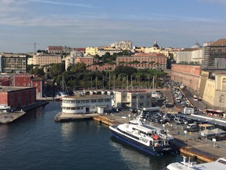 The port in Naples, Italy