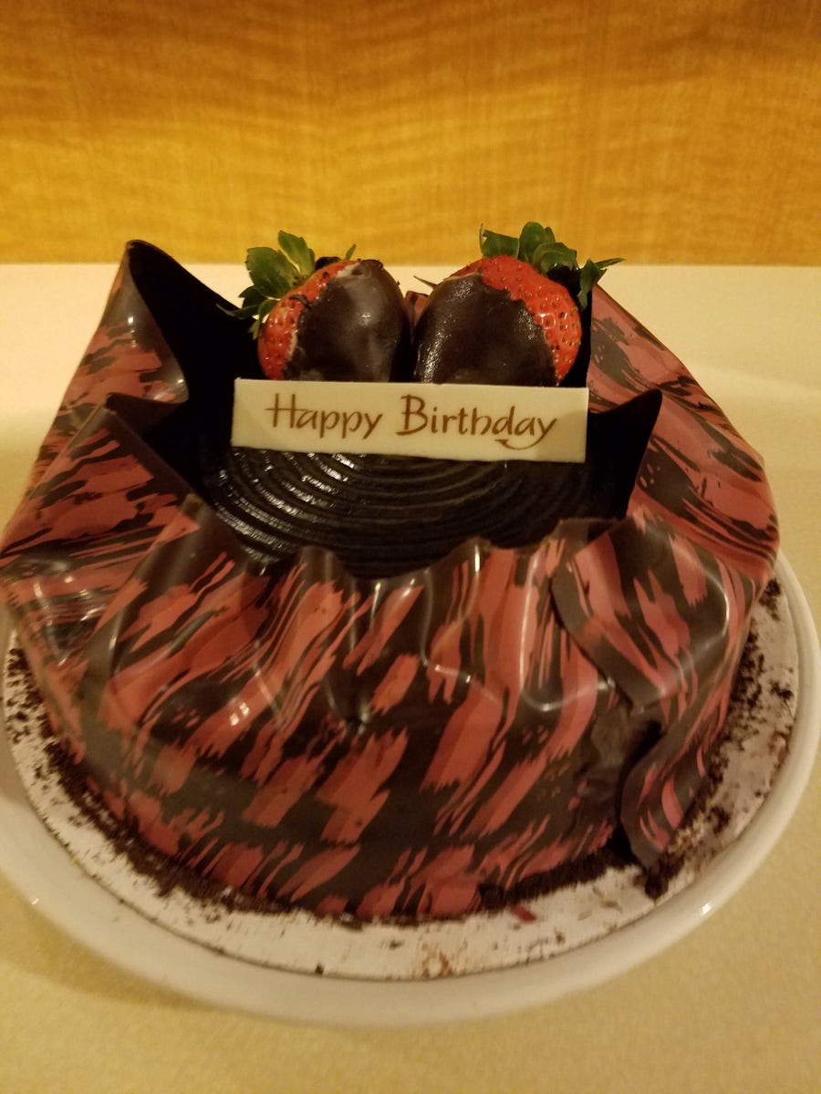 Birthday cake delivered to our room