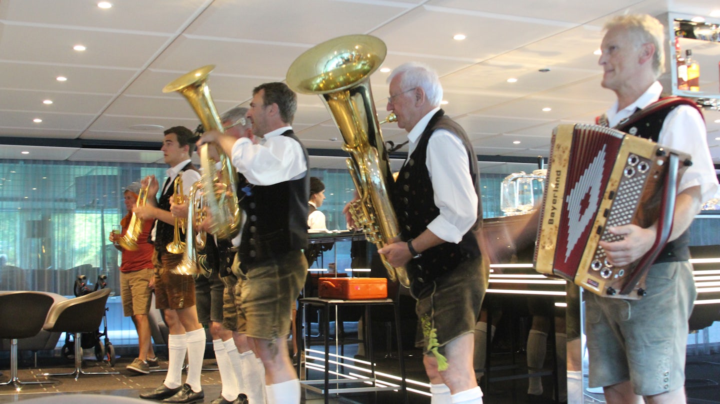 The Bavarian oom-pa-pa band who came to entertain us