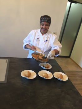 Learning to make apricot dumplings from a chef