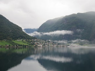 Cruising in a fjord to Flam, Norway