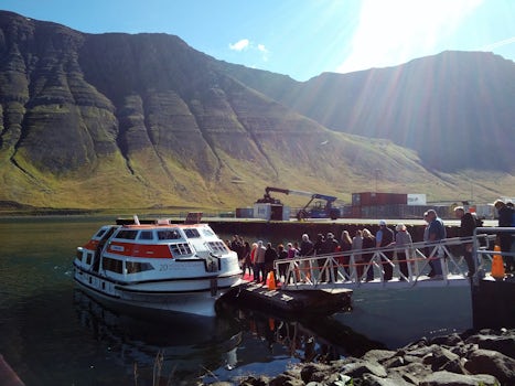 Catching tender back to ship, Isafjordur, Iceland