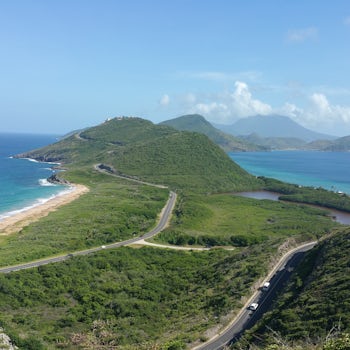 St Kitts where the Atlantic meets the Caribbean sea