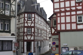 Delightful walk through Miltenberg, with explanations of the building ornam
