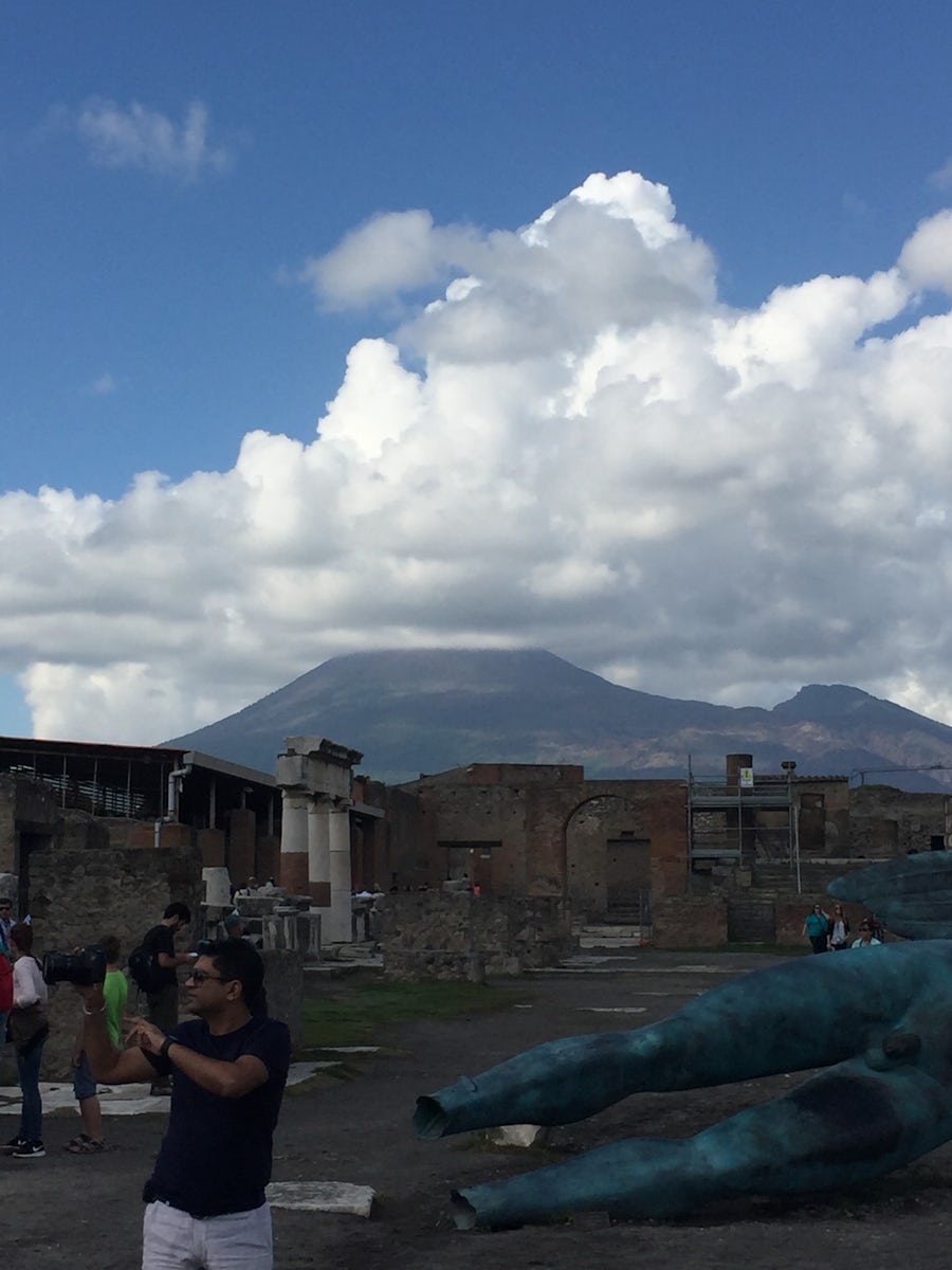 Pompeii with Vesuvius in the background! Amazing! Go!