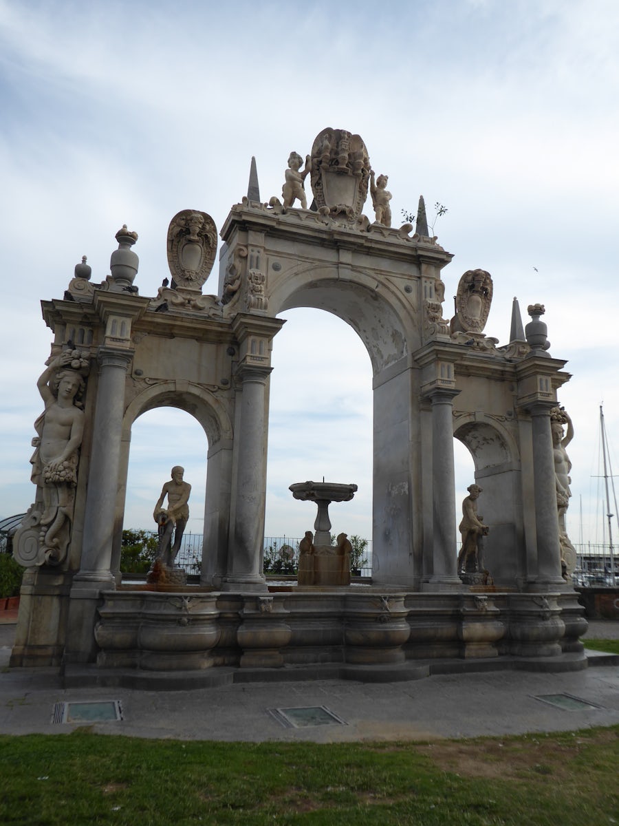 Naples, Italy: 1601 Fountain of Giant by Michelangelo