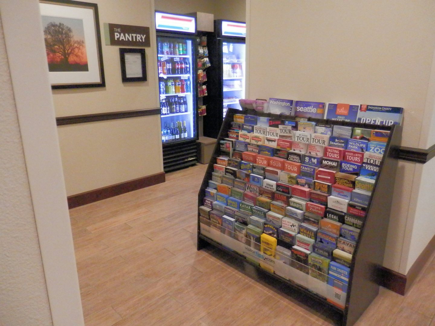 Staybridge Suites snack store and pamphlets