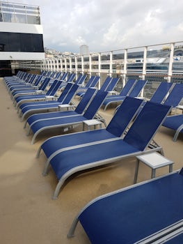 Loads of sunbeds - and not one reserved with a towel
